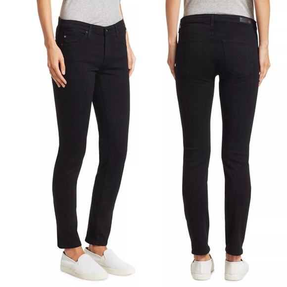 AG Jeans Black Prima Mid-Rise Stretch Cigarette Skinny Lightweight Jeans 29R - Picture 1 of 11